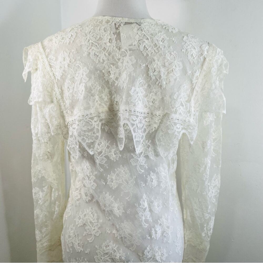 NWT Jessica McClintock 80 90s Lace Wedding Long Sleeve Dress 8 Deadstock Vintage - Picture 9 of 14